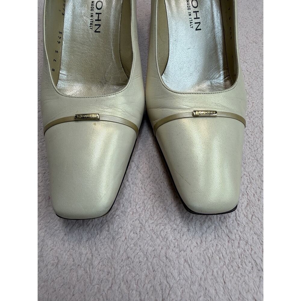 St. John Angela AJ224018 Leather Pumps 7B Made Italy Vintage - Picture 4 of 11